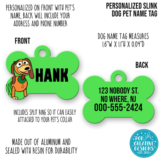 🌀 Personalized Slink Dog Pet ID Tag – Inspired Custom Dog & Cat Name Tag with Contact Info – Durable Acrylic Resin Collar Tag