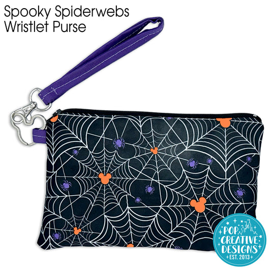 Spooky Spiderwebs Wristlet Purse