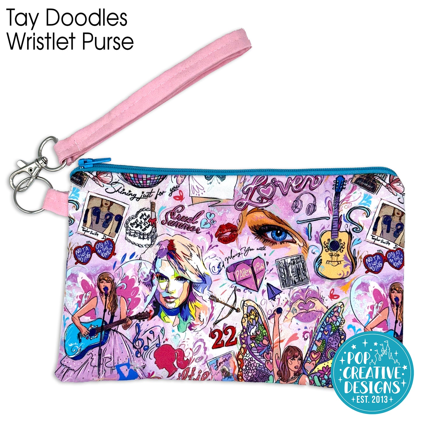 Tay Doodles Wristlet Purse