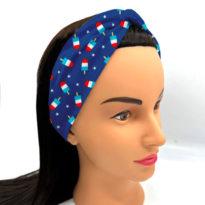 USA Popsicles Knit Fabric Twist Headband