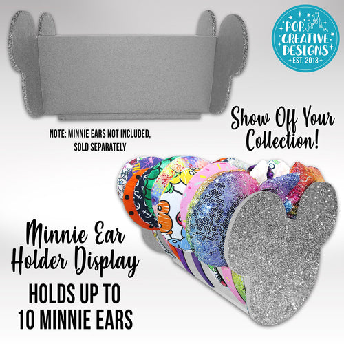 Silver Glitter Minnie Ear Holder Display - FREE SHIPPING
