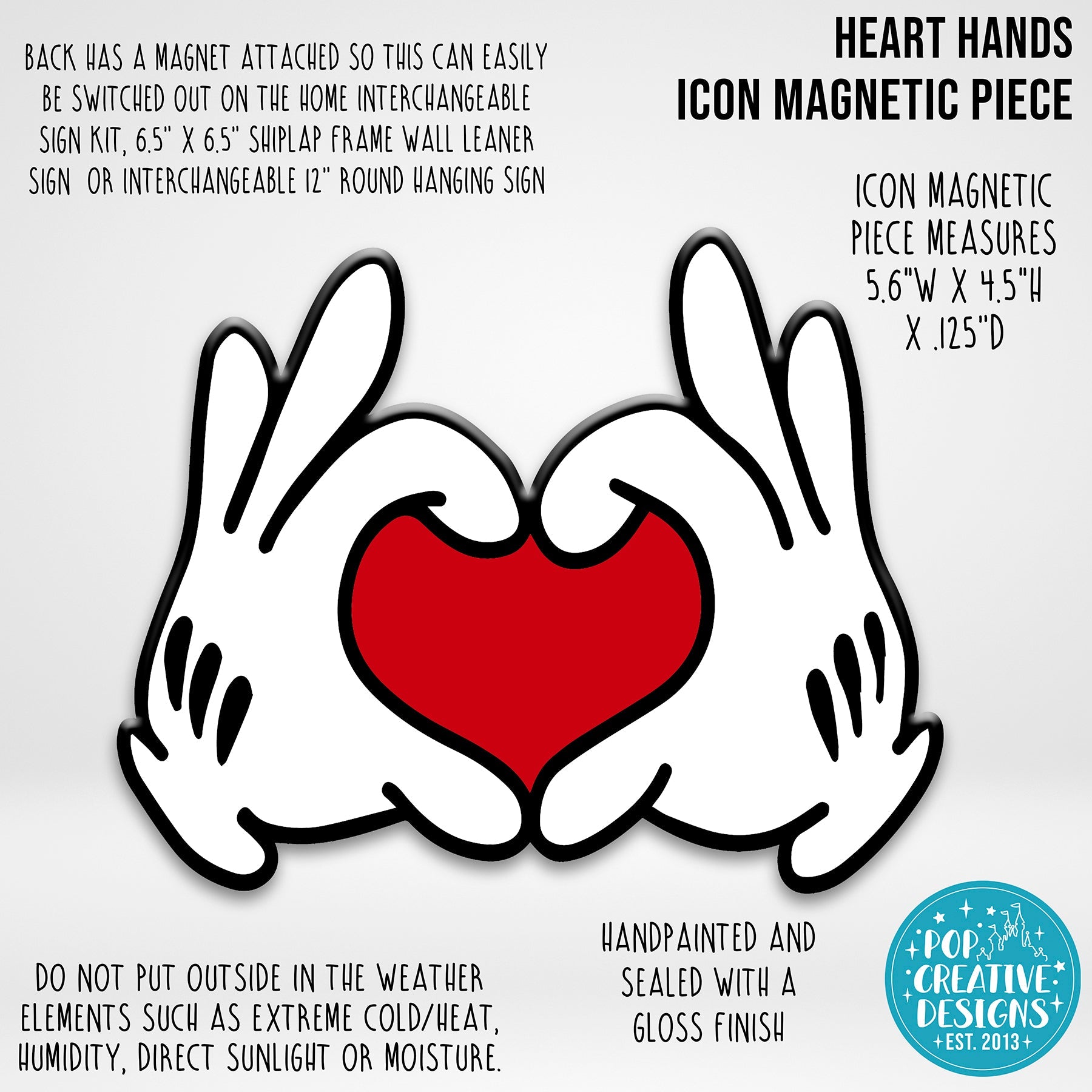 Heart Hands Icon Magnetic Piece