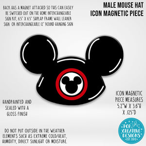 Male Mouse Hat Icon Magnetic Piece